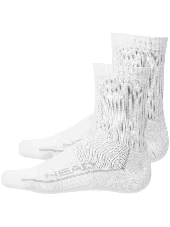 pack de dos calcetas blancas head performance para padel diario