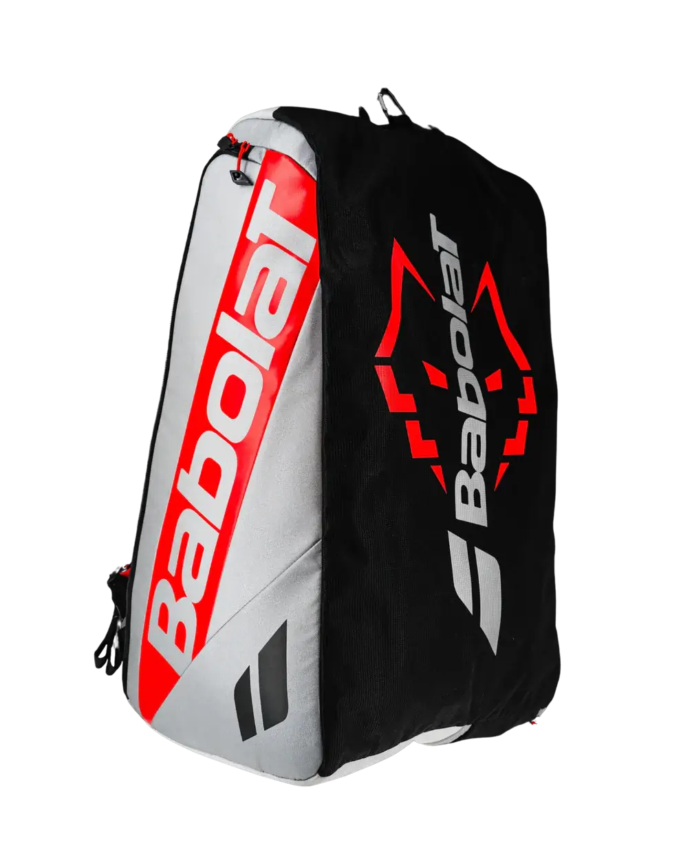 paletero babolat negro con detalles rojos edición especial juan lebrón