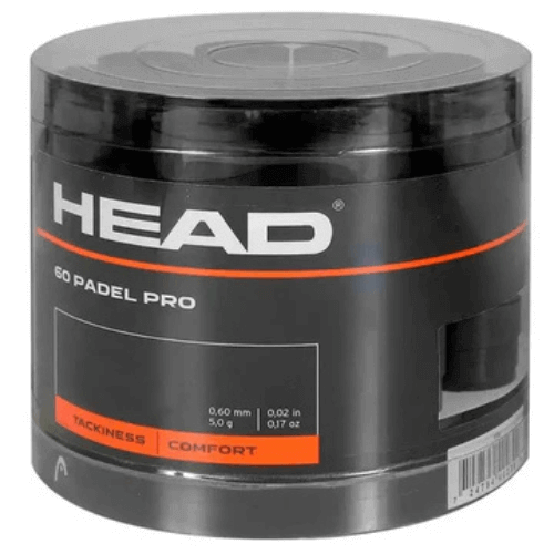 caja de 60 overgrips head padel pro negro para jugadores exigentes