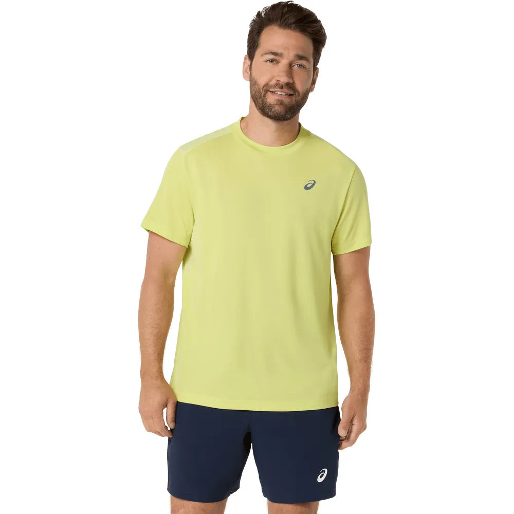 playera asics court ss top hombre color pistachio para tenis con tejido transpirable ropa deportiva tenis