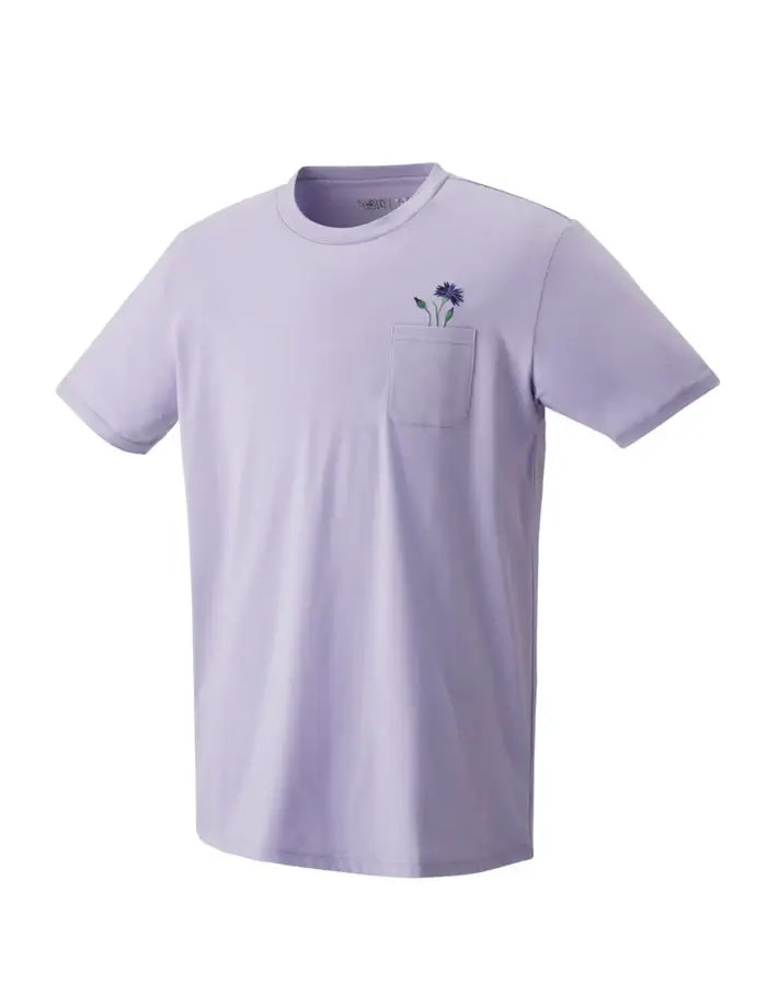 playera yonex para hombre color lila con diseño con bolsillo al frente