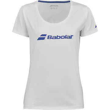 playera deportiva blanca babolat mujer ideal para entrenamientos intensos