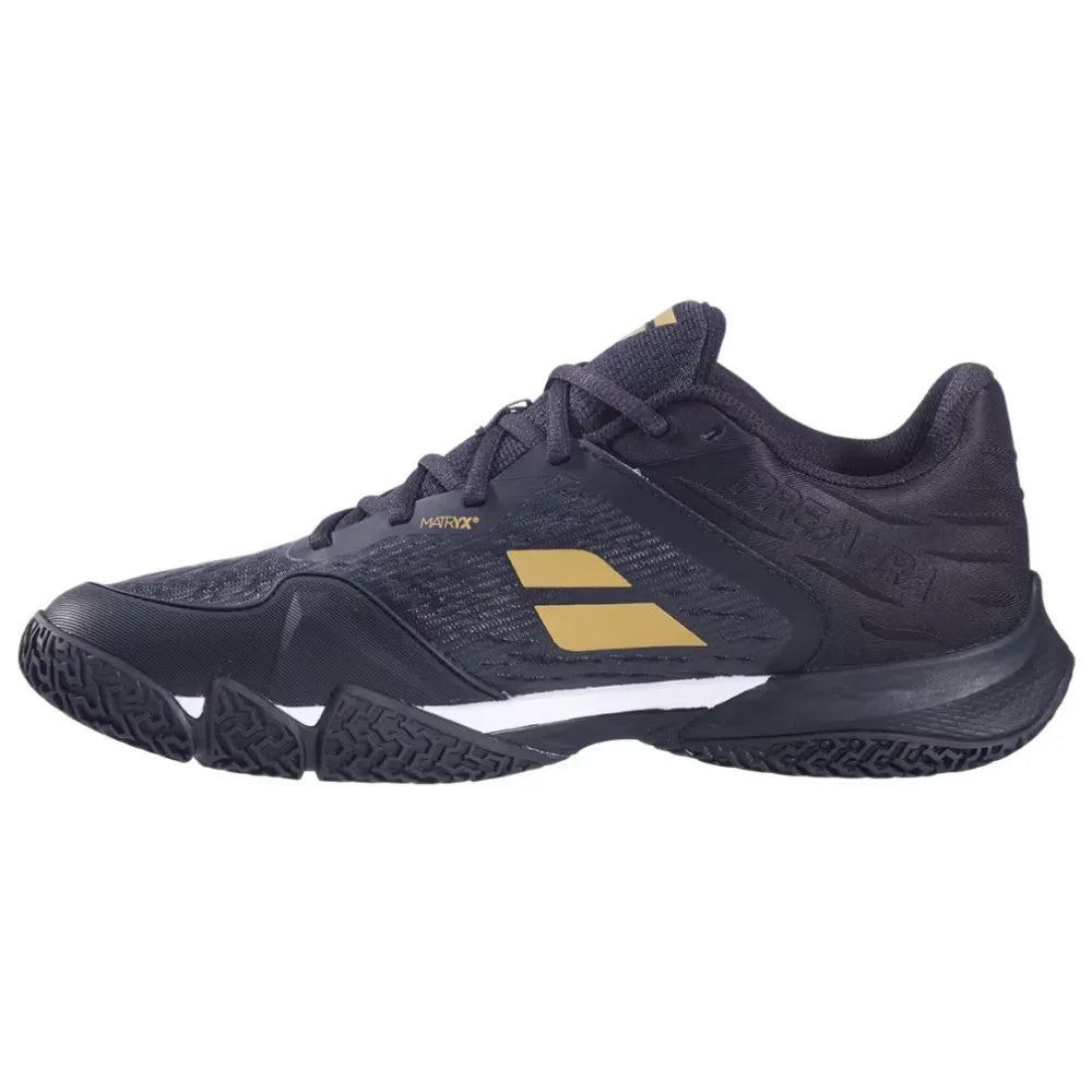 zapatillas babolat padel premura 3 hombre negro dorado con tecnología matryx micro y gran agarre