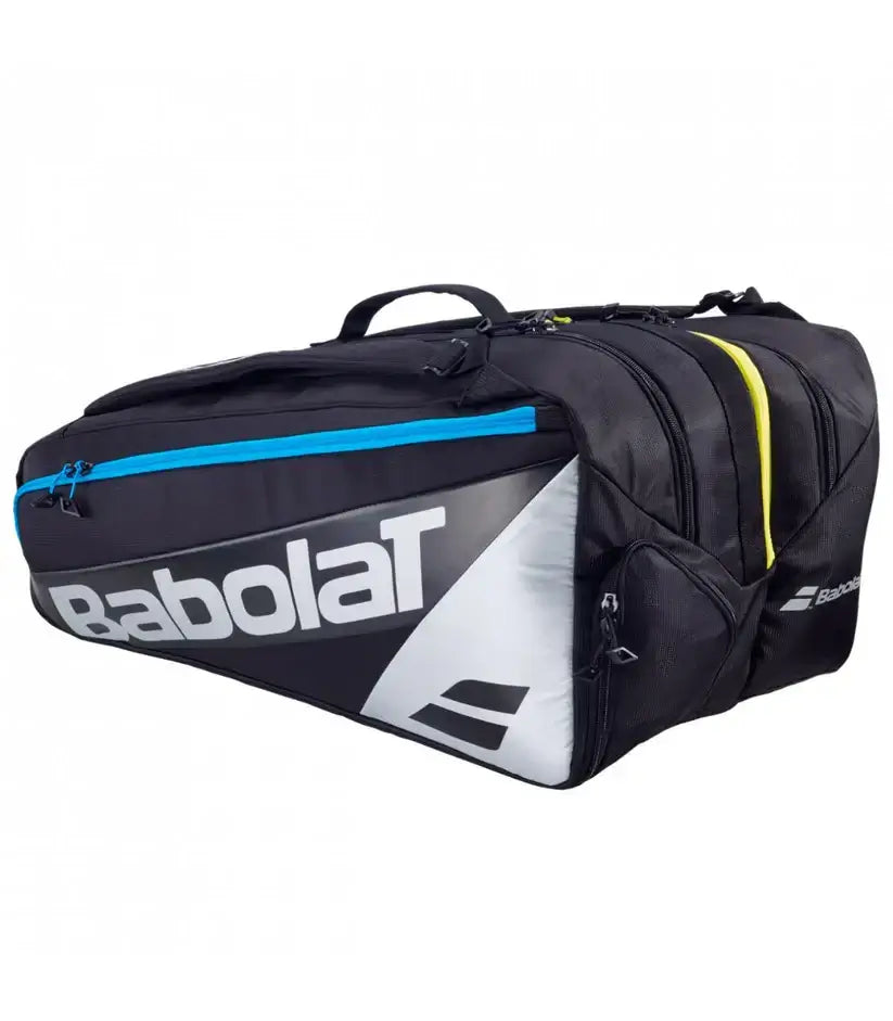 bolso babolat rh pro padel 105 con logo lateral grande en blanco y negro