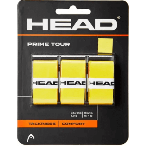 blister 3 overgrips head prime tour amarillo diseño clásico