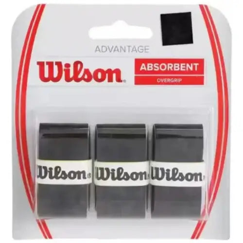 set 3 overgrips negros wilson advantage para tenis de alto rendimiento