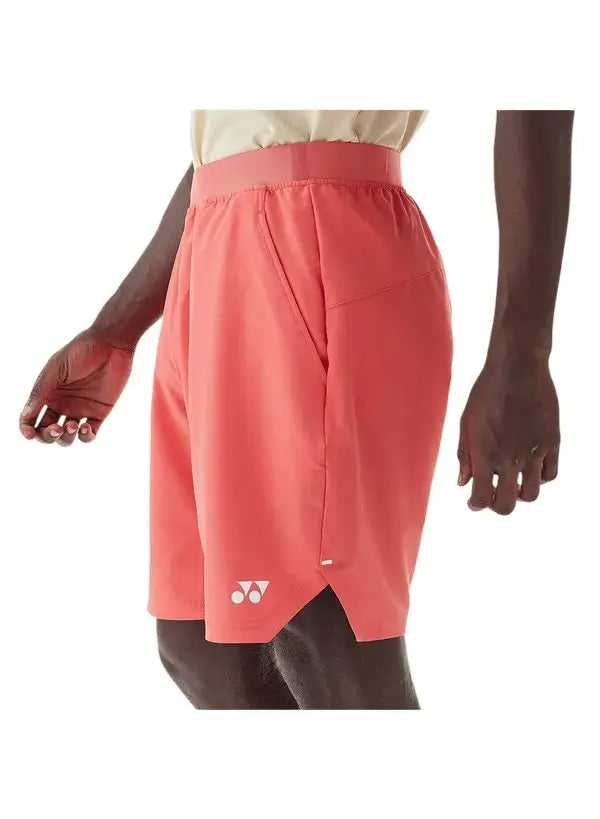 pantalón corto yonex coral con logo blanco en pierna para pádel