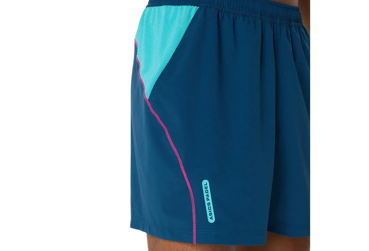 prenda padel mujer short azul moderno con diseño vibrante