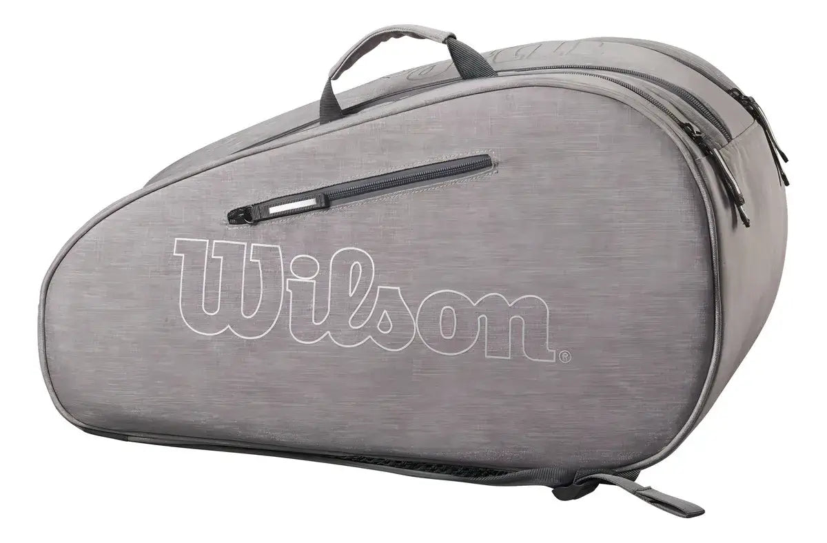 paletero wilson team padel bag grey con correas tipo mochila ajustables
