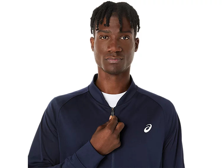 textura tela chaqueta asics court warm up jacket hombre con material flexible y transpirable tenis