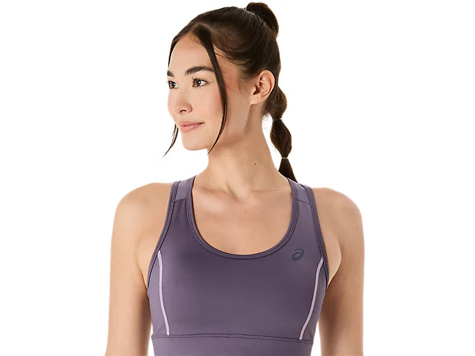 sujetador deportivo asics mujer color morado ideal para pádel