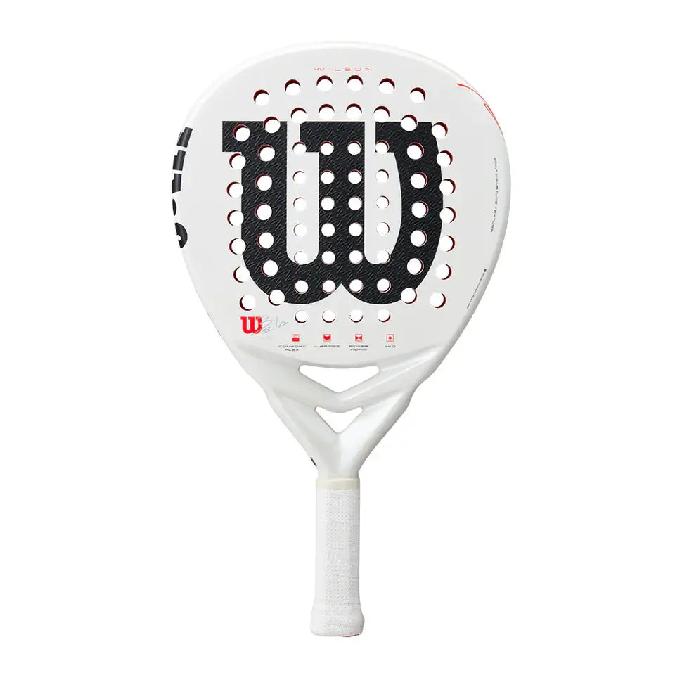 pala de pádel wilson bela ls v3 2025 ligera en negro y naranja