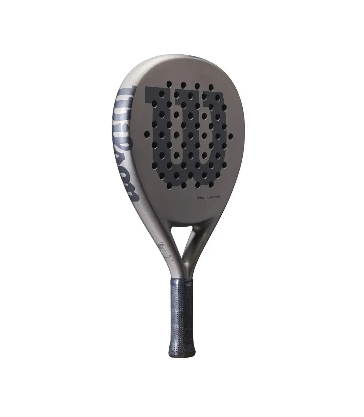 pala padel wilson carbon force negra con grip absorbente y cuerda desmontable