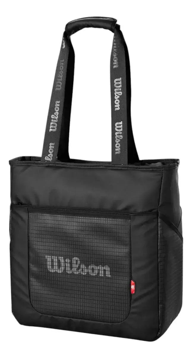 bolso de mano wilson lifestyle gris con espacio para dos raquetas y bolsillos laterales