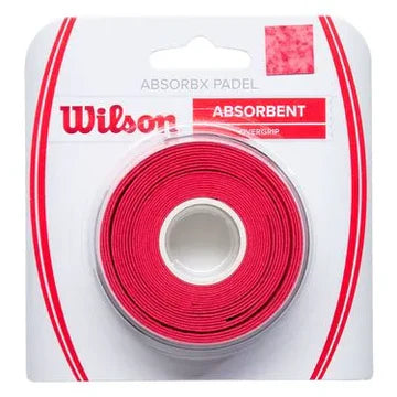 overgrip wilson absorbent rojo para pala de padel con textura antideslizante