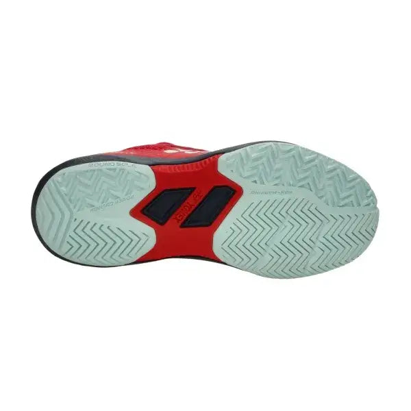 calzado yonex infantil sunset red con suela espiga para pádel