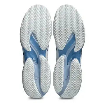 asics novak court ff 3 tenis clay blanco azul para jugadores avanzados