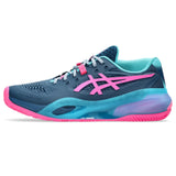Tenis Asics Gel-Resolution X Padel Azul Mako/Rosa Fuerte para Pádel