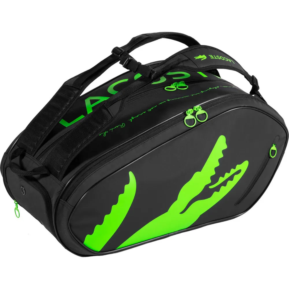 Paletero Lacoste L-Racket Bag Black Green para Tenis