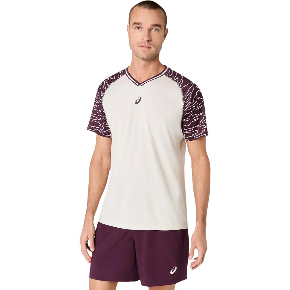 Playera ASICS Padel Court SS Top Hombre Soft Oat para Pádel