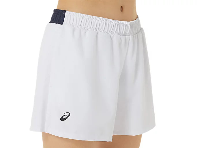 Short Asics Court 2-in-1 Mujer Blanco/Azul Marino para Pádel