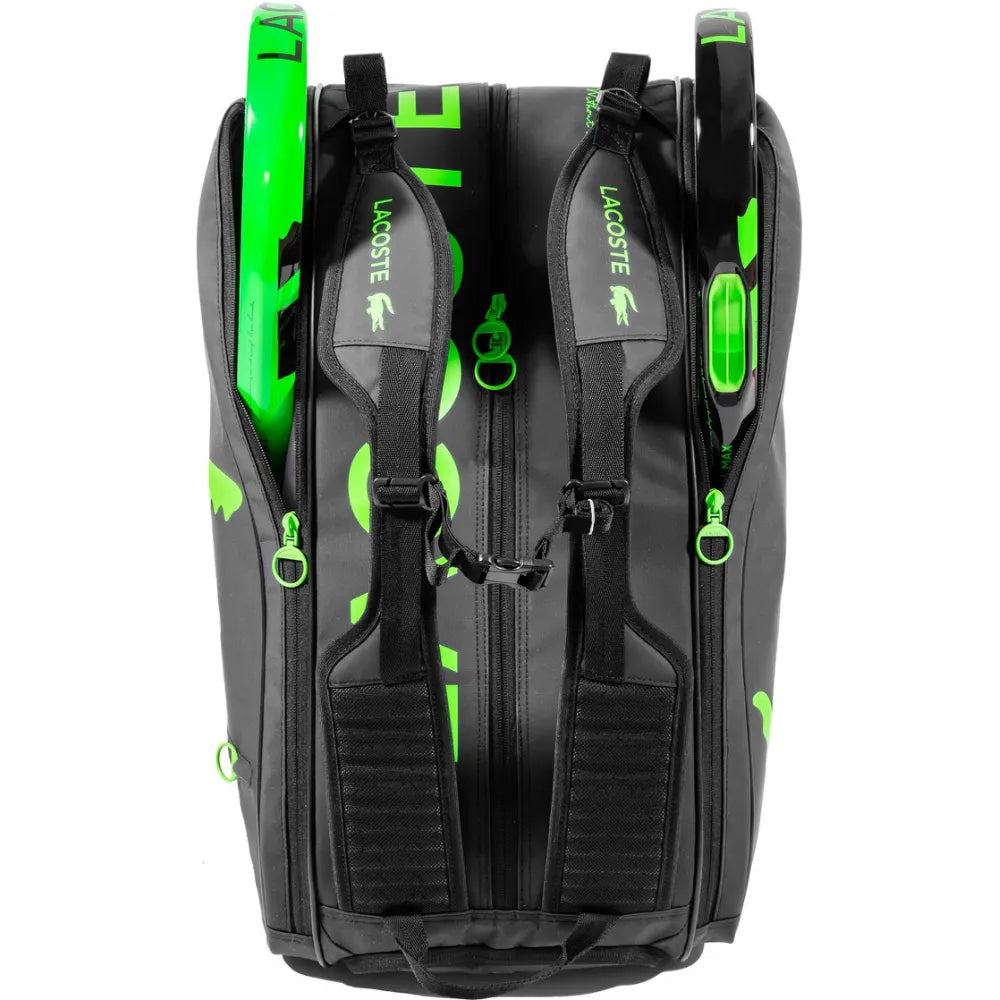 Paletero Lacoste L-Racket Bag Black Green para Tenis