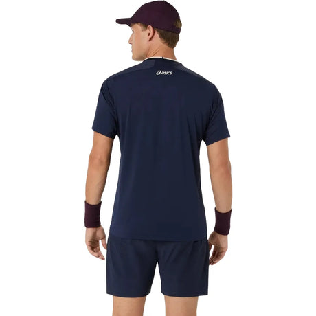 Playera ASICS Match Jacquard SS Top Hombre Midnight para Pádel