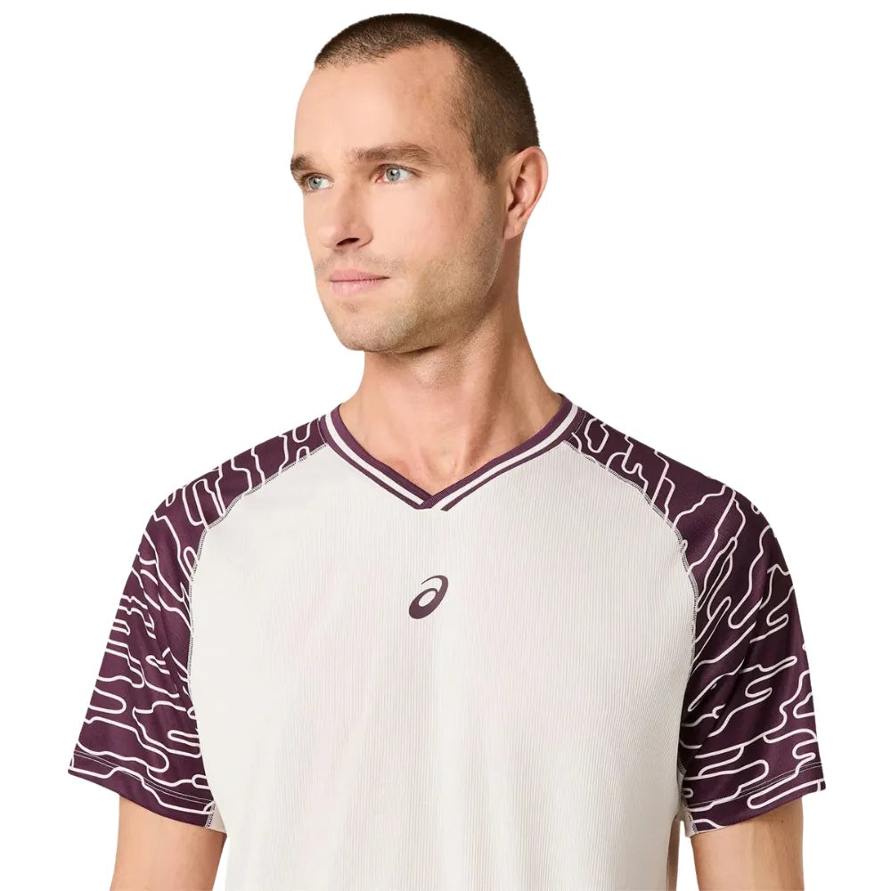 Playera ASICS Padel Court SS Top Hombre Soft Oat para Pádel