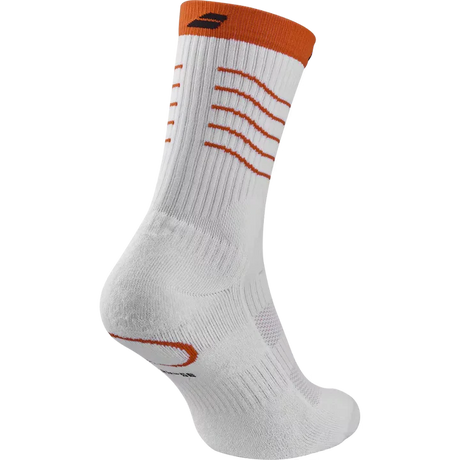 Calcetas Babolat Juan Lebrón Mid-Calf Blanco Naranja para Pádel