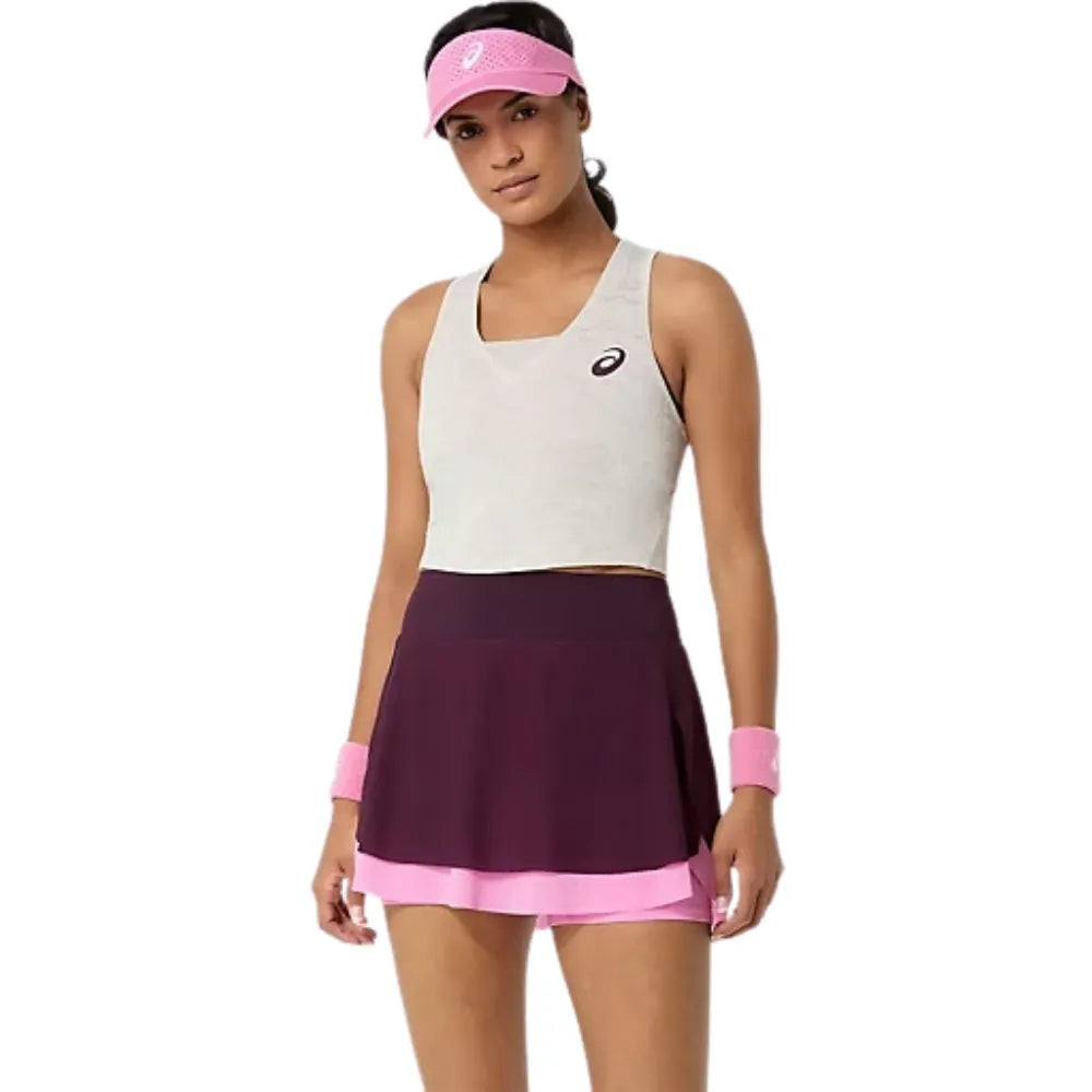 Top ASICS Match Jacquard Crop Mujer Soft Oat para Pádel