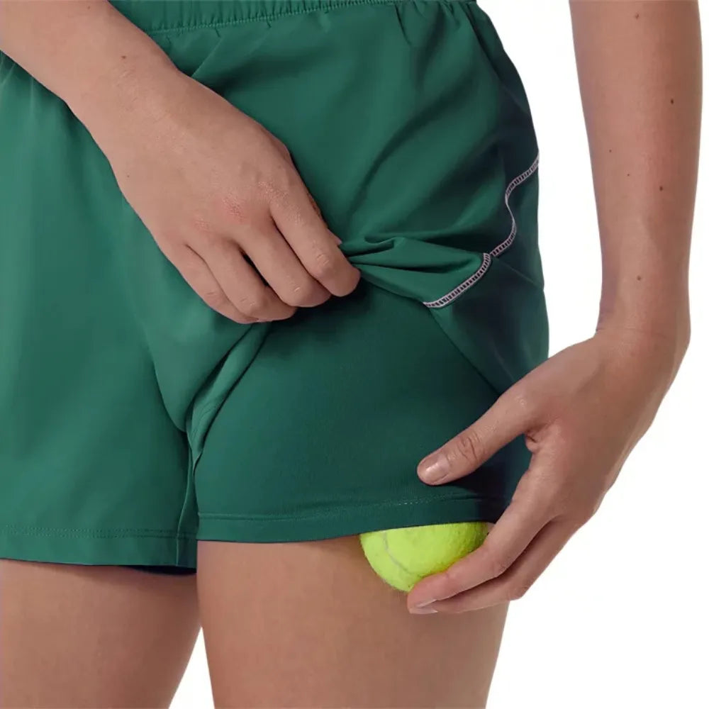 Short ASICS Padel Court 2-N-1 Mujer Jewel Green para Pádel