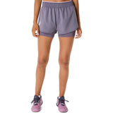 Short Asics Match 2-in-1 Mujer Púrpura Grisáceo para Pádel