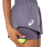 Short Asics Match 2-in-1 Mujer Púrpura Grisáceo para Pádel