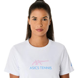 Camiseta Asics Court Graphic Blanca para Pádel