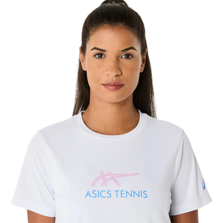 Camiseta Asics Court Graphic Blanca para Pádel