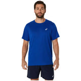 playera asics silver ss top azul manga corta para pádel hombre