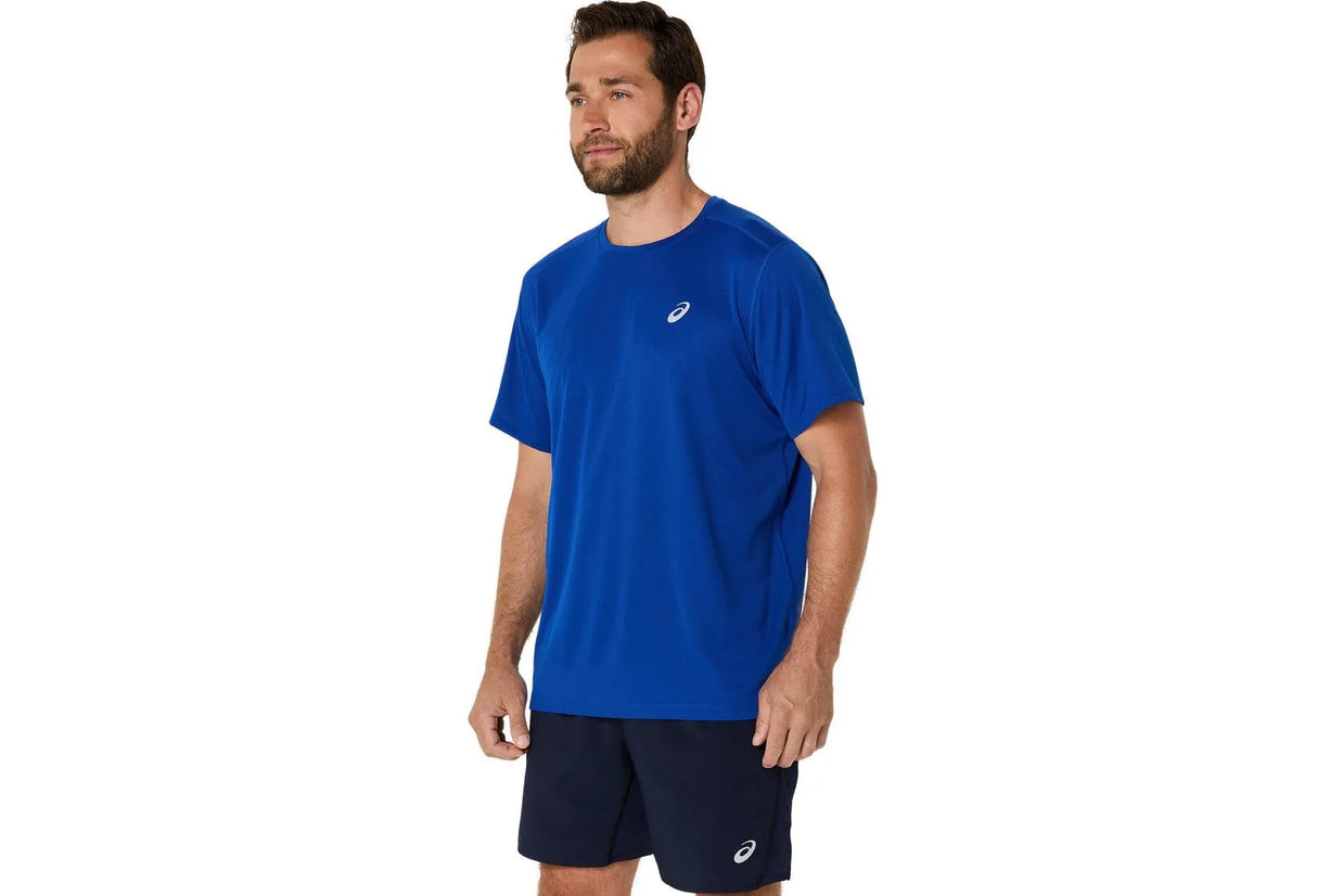 asics silver ss top azul con costuras planas para mayor comodidad