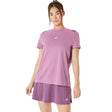 camiseta asics padel mujer con malla ventilada y corte relajado