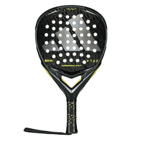 pala adidas arrow hit 3.5 2026 negro con amarillo, diseño en carbono para pádel