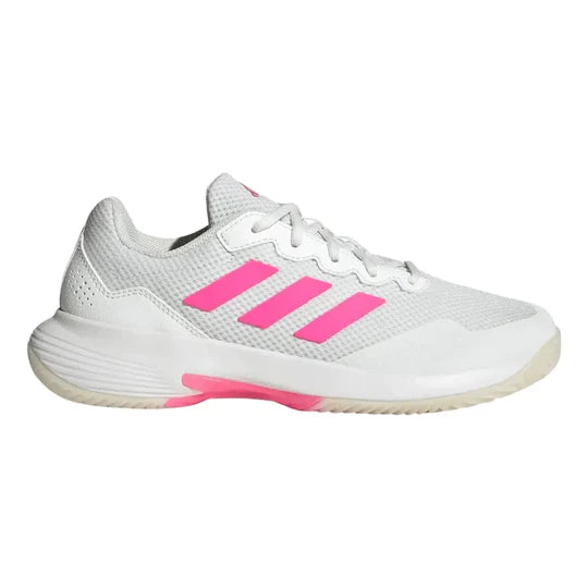 tenis Adidas CourtJam Control 3 mujer blanco rosa para pádel