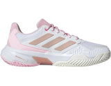 tenis adidas courtjam control mujer blanco rosa con suela espiga