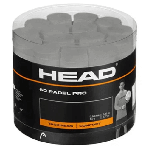overgrips grises head padel pro con textura pro y agarre constante