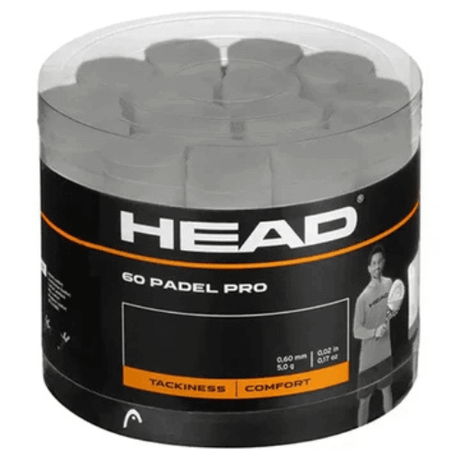 overgrips grises head padel pro con textura pro y agarre constante