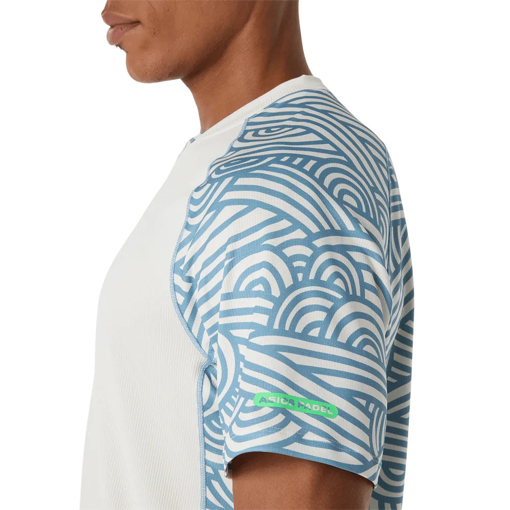 playera padel asics court all over print ss top hombre con diseño gráfico inspirado en patrones japoneses