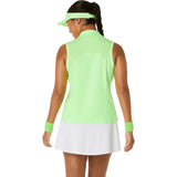 playera deportiva asics court tank mujer sin mangas color illuminate green para tenis