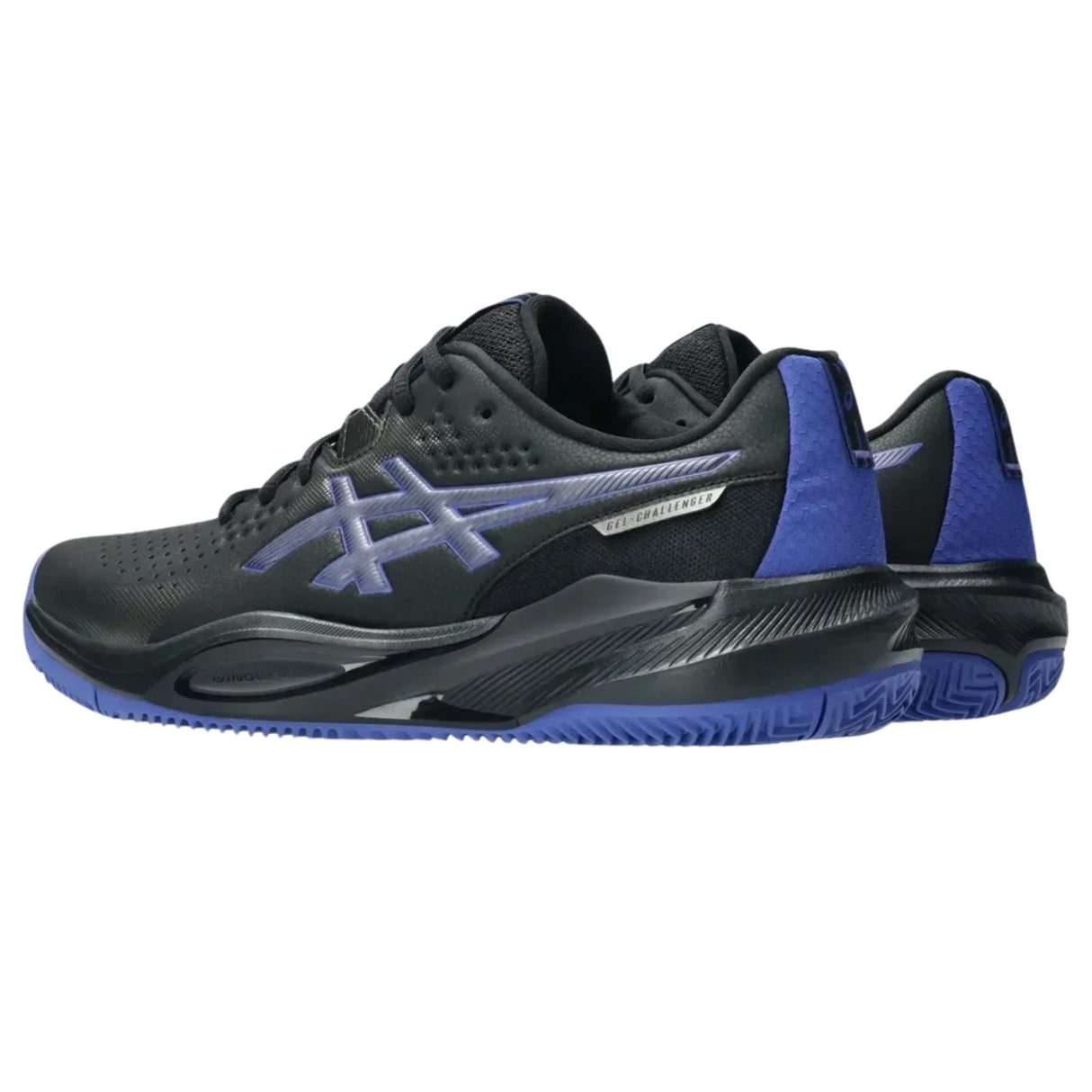 asics gel challenger 15 clay negro azul con suela antideslizante