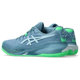 tenis asics padel azul verde con amortiguacion gel y soporte dynawall ideales para padel mexico competitivo