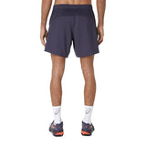 short deportivo asics match 7in azul morado con cintura elástica