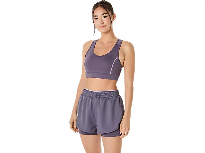 sujetador asics match bra morado mujer juego de pádel y tenis