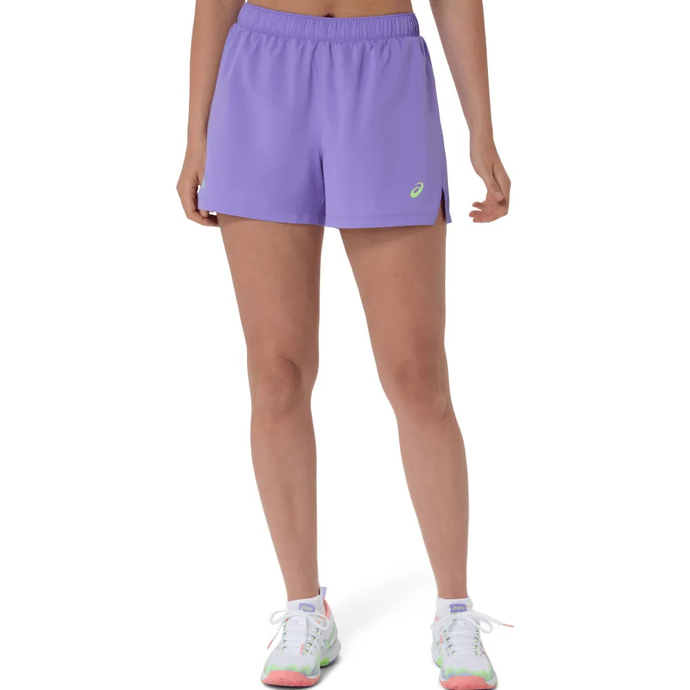 short asics padel court 2 n 1 short mujer color amethyst con malla interior para jugar padel